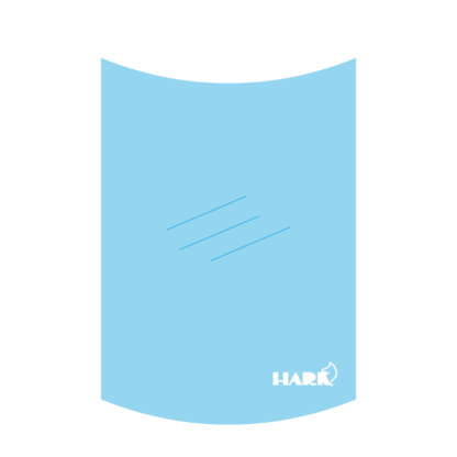 Hark Spiro kachelruit van hittebestendig glas voor de Hark Spiro kachel. Gebogen kachelvenster met Hark logo.